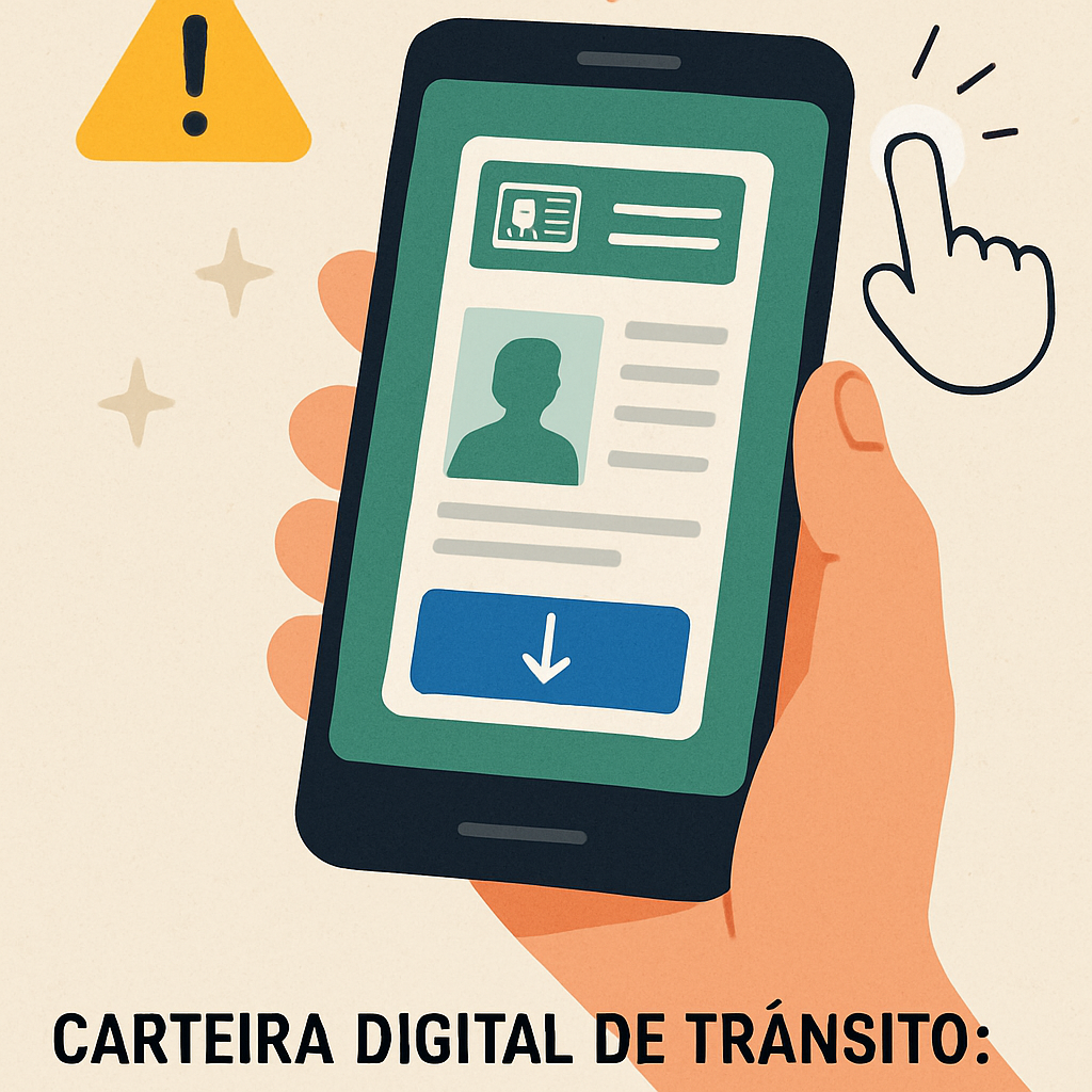 Tela inicial do aplicativo Carteira Digital de Trânsito