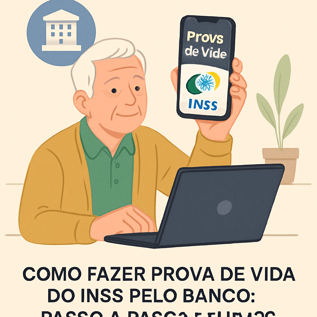 Beneficiário realizando Prova de Vida do INSS no banco