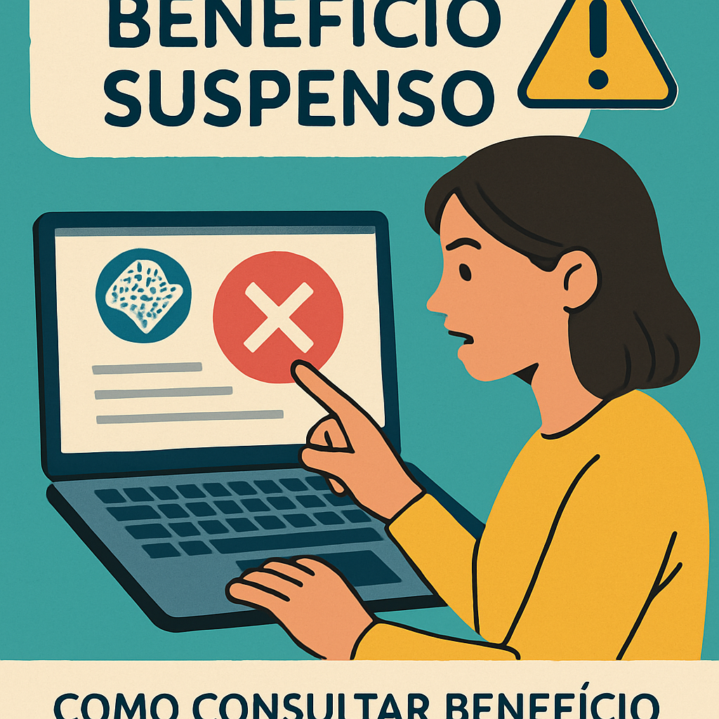 Tela do Meu INSS mostrando consulta de benefício suspenso