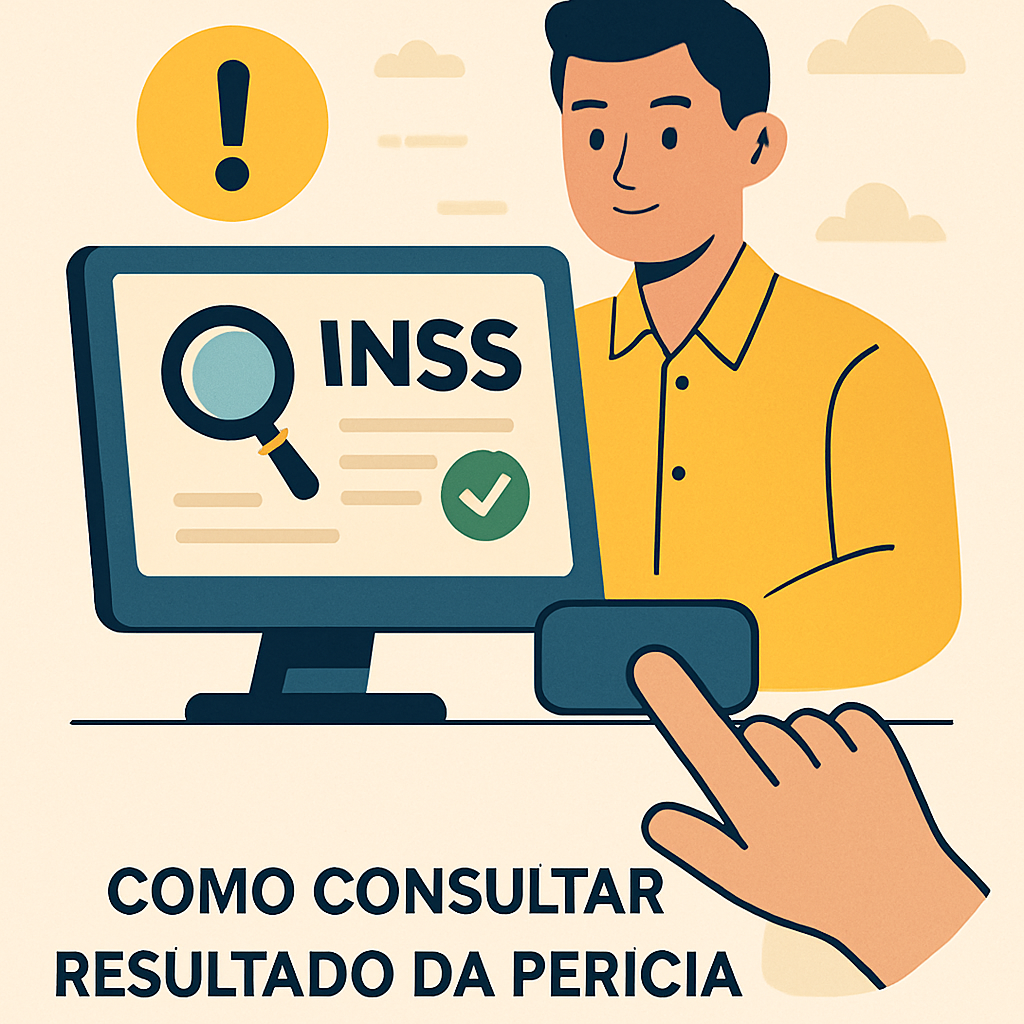Pessoa acessando o site Meu INSS para consultar resultado da perícia médica