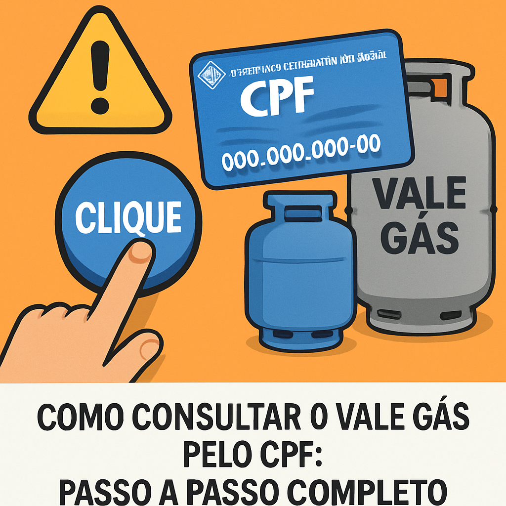 Pessoa consultando o Vale Gás pelo CPF no celular