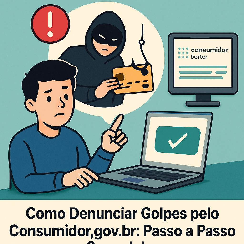 Ilustração de denúncia de golpes online